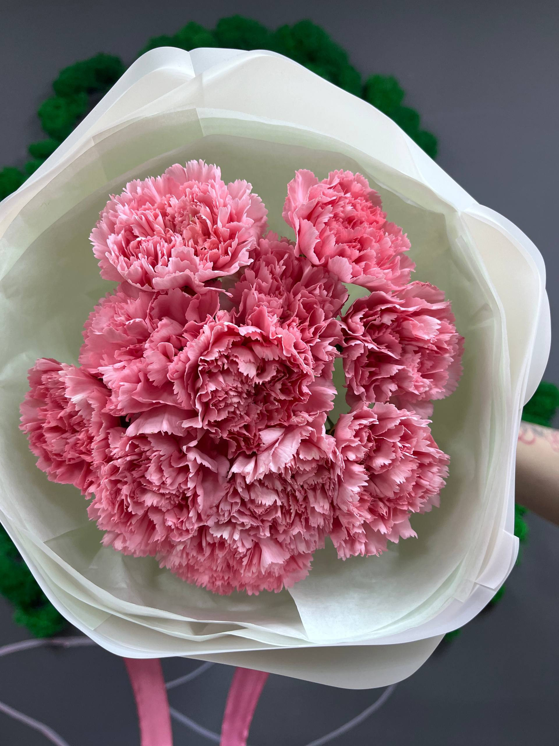 11 розовых диантусов